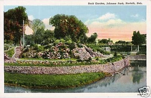 Postcard Nebraska Norfolk Rock Garden Johnson Park MINT Madison County 1915-20s - Picture 1 of 1