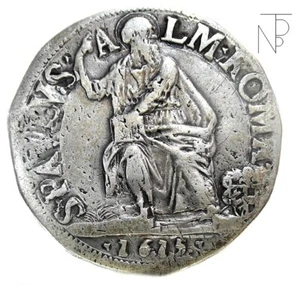 Stato Pontificio (Papa PAOLO V) Testone 1615 A. VIII-RRRRR. - Imagen 1 de 9
