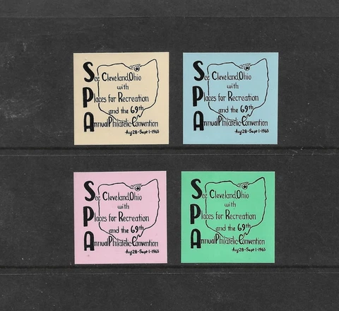 US Cinderellas: Philatelic: 1963 SPA Annual Convention (Cleveland OH); 4 Diff Cover