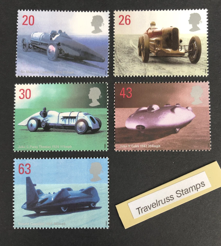 GB 1998 MNH Speed Cars Mint Stamp Set with FREE UK P&P - Image 1 of 1