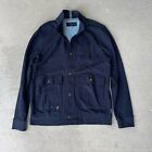 ted baker mens navy blue button down casual jacket size 4
