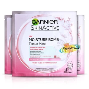 3x Garnier Skin Active Moisture Bomb Soothing Chamomile Tissue Mask - Picture 1 of 1