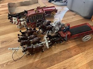 VINTAGE  CAST IRON  CIRCUS WAGON HORSE CARNIVAL SIDESHOW LOT