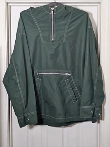 J Crew Anorak Pullover Jacket 1/4 Zip Men’s Large Green Tan Windbreaker - Picture 1 of 4