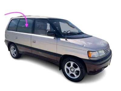 Se adapta a: Mazda MPV Mini Van 1989-1995 pasajero puerta trasera derecha ventana vidrio/oscuro Foto 1 de 4