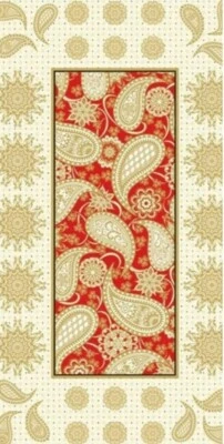 Benartex - Panel de acolchado y artesanía de cachemira dorada y roja Holiday Jubilee 24x44 Foto 1 de 2