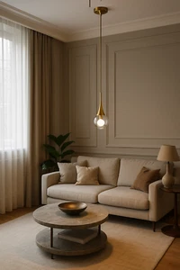 LUNA LED MINI PENDANT, BRUSHED BRASS/LASER CUT CRYTSTAL, LED 8W - Picture 1 of 17