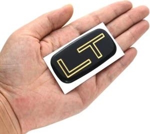 LT Emblem Car Badge Decal Nameplate for 99-07 Suburban Tahoe Chevy Gold/Black - Picture 1 of 4