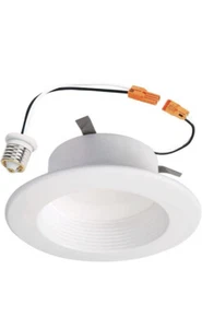 Halo 4 in. White LED Recessed Ceiling Light Retrofit Baffle Trim RL460WH930 - Picture 1 of 5