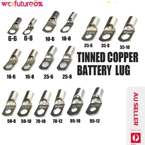 Heavy Duty Crimp Cable Copper Lugs Eyelets End Electric Battery Connector Ring - Picture 1 of 18