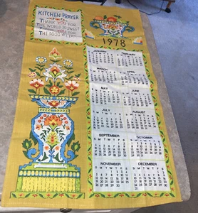 Toalla de cocina vintage 1978 oración de cocina lino mezcla de algodón 16" W x 26" T - Imagen 1 de 6