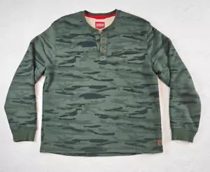 Coleman Sherpa Lined Pullover Green Camo Thick Cotton Chest Pocket Men's Size XL - Picture 1 of 19