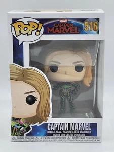 Funko Pop! Traje de neón de Capitana Marvel #516 figura cabeza de bobble de vinilo en mano - Imagen 1 de 5