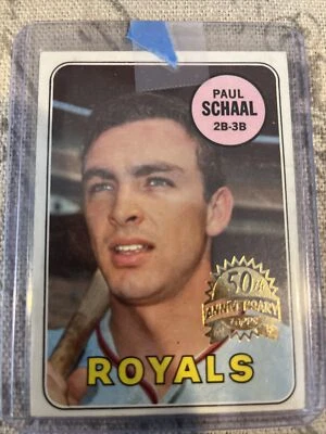 Estampilla original del 50 aniversario 2018 Topps Heritage Buyback 1969 Paul Schaal Foto 1 de 2