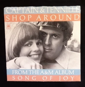 "CAPTAIN & TENNILLE" sing SHOP AROUND & BUTTERSCOTCH CASTLE - 45 picture sleeve - Imagen 1 de 4