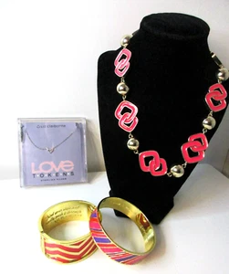 LIZ CLAIBORNE JEWELRY LOT ENAMEL BANGLE BRACELETS NECKLACES STERLING CZ HEART - Picture 1 of 9