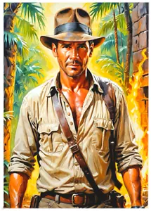 INDIANA JONES * Custom ACEO * Fun Novelty * CELEBRITY * Art Card * ATC - Picture 1 of 2