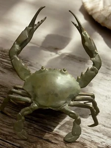 Japanisches Bronzemodell großer blauer Krabbe atemberaubende Tischdeko - einzigartiges Kunstwerk - Bild 1 von 11