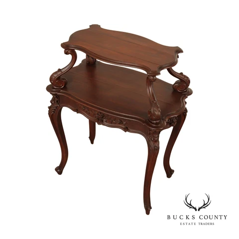 Antique 19th C. French Louis XV Walnut Two-Tier Pastry Server Cover
