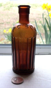 ATEMBERAUBENDER BERNSTEIN SELTEN GIFT GEPRÄGT, GIFT (AUF BEIDEN SEITEN) KILNER BROS HERSTELLER - Bild 1 von 2