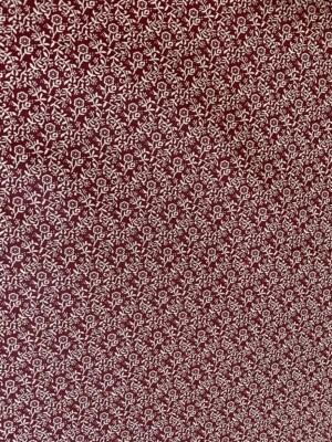Circa 1800's Little Flowers Tan & Burgundy 100% cotton Fabric per yd Calico - Image 1 of 3