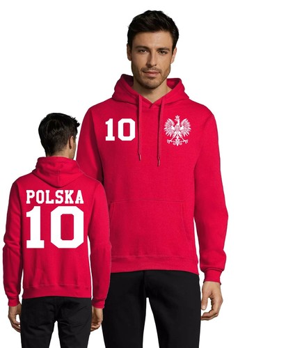 SACAI Felpa con cappuccio uomo Polonia Polska 10 calcio Supporta la tua squadra Patriottica comoda