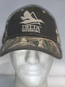 DELTA WATERFOWL HAT CAP CAMO ADJUSTABLE STRAPBACK THE DUCK HUNTERS ORGANIZATION - Picture 1 of 13