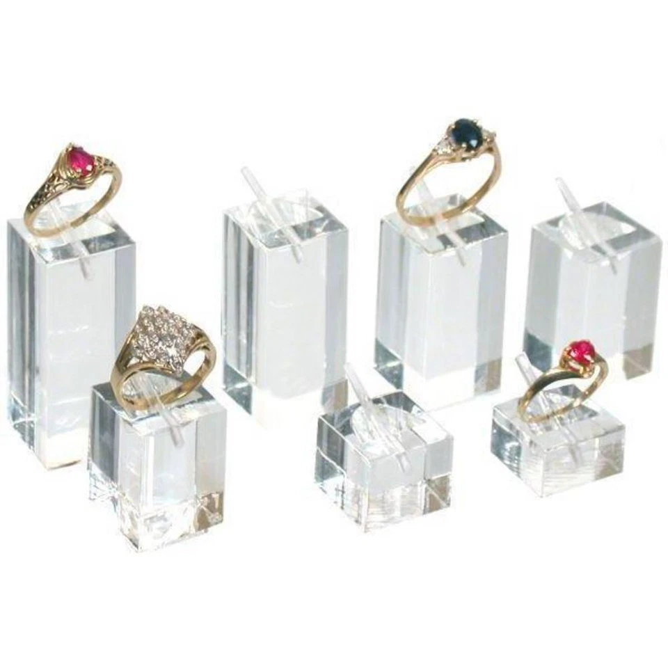 Ring Display Stands Square Acrylic 7Pcs - Image 1 of 1