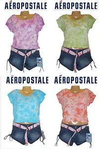 CAMISETA DE MUJER NUEVA CON ETIQUETAS TALLA XS,S,M,L,XL AEROPOSTALE PÚRPURA, VERDE, AZUL, TINTE NARANJA! - Imagen 1 de 18