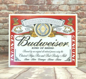 Budweiser King of Beers Label Blechschild für Man Cave, Garage oder Bar - Bild 1 von 2