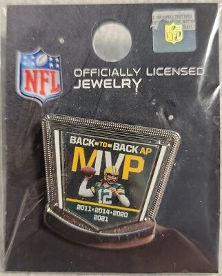Aaron Rogers Green Bay Packers 2021 MVP Back to Back MVP 2011 2014 2020 2021 - Image 1 of 3