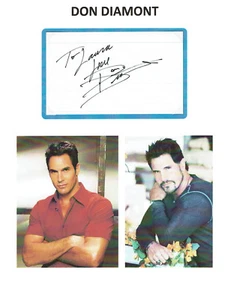 DON DIAMONT - Attore - Y&R (Brad Carlton) / Audace & Beautiful (Bill) - Autografo - Foto 1 di 2