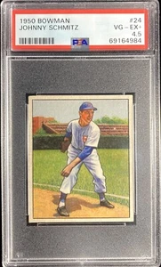 1950 Bowman #24 Johnny Schmitz PSA 4.5 - Picture 1 of 2