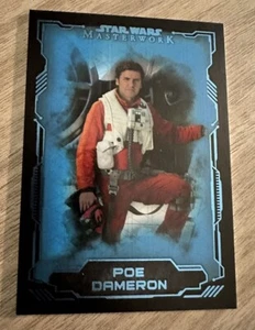 2016 Topps Star Wars Masterwork #42 Poe Dameron Blue Metallic Parallel Card - Picture 1 of 2