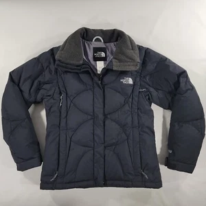 Damen XS The North Face gesteppt 600 Daunen Puffer Parka Jacke Fleece Kragen schwarz - Bild 1 von 12