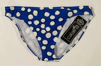Pantalones de bikini Catalina para mujer grandes 12-14 NUEVO azul blanco lunares Foto 1 de 2