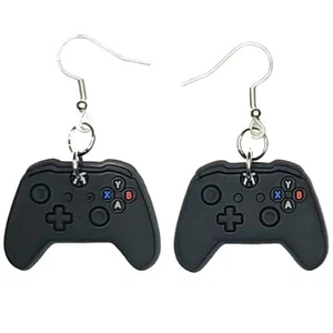 Game Controller Earrings Handmade Hypoallergenic Silver Plated Fishhooks - Picture 1 of 5