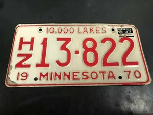 1970 Minnesota License Plate 13-822 - Picture 1 of 2