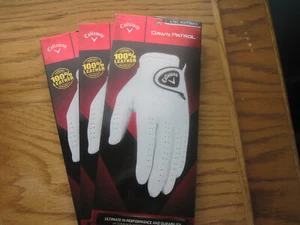 3 RIGHT CALLAWAY DAWN PATROL LEATHER GOLF GLOVES SIZE LARGE NEW MENS - Picture 1 of 8