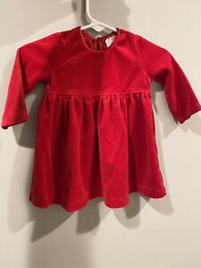 Hanna Andersson Red Velour Dress Girl's Size 60 / 3-6 Months