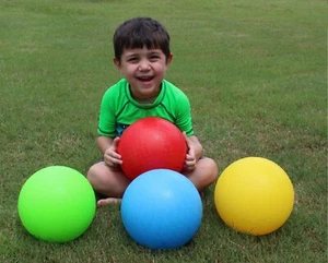 8.5 Inch Playground Balls Set of 4 with 1 Hand Pump (Red,Blue,Green,Yellow) - Picture 1 of 4