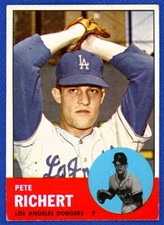 1963 Topps Set-Break #383 Pete Richert Los Angeles Dodgers VGEX-EX