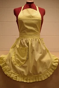RETRO VINTAGE 50s STYLE FULL APRON / PINNY - LEMON - Picture 1 of 6
