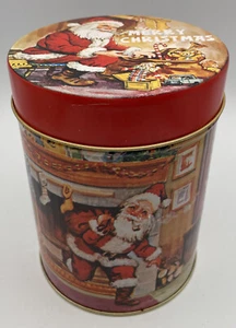 Escena de Papá Noel "Feliz Navidad" de hojalata vintage hecha en Hong Kong - Imagen 1 de 10