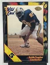 1991 Wild Card Draft - 5 Stripe #149 Keith Traylor (RC)