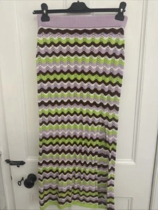 Olivia Rubin Leandra Wiggle Pointelle Streifen Midirock Small Baumwolle Strick Fab! - Bild 1 von 10