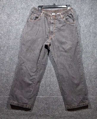 Haband Ice House Flannel Lined Jeans Faded Black Size 34/S Elastic Waist - Image 1 of 4