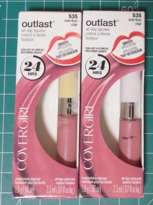 2x Covergirl Outlast All Day Lipcolor 535 Nude Flush Color Base ONLY - Image 1 of 3