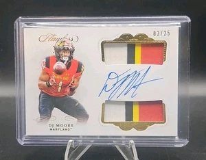Flawless Collegiate DJ Moore No.10 2020 autógrafo, parche tricolor,/25 Maryland - Imagen 1 de 2
