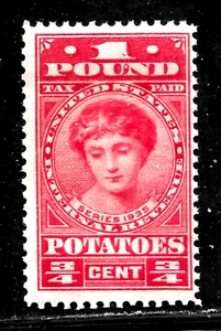 HICK GIRL-OLD MINT U.S. REVENUE 1 POUND POTATOES TAX, SERIES 1935      X5820 - Picture 1 of 2